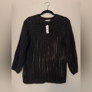 LOFT - Open stitch, Black sweater